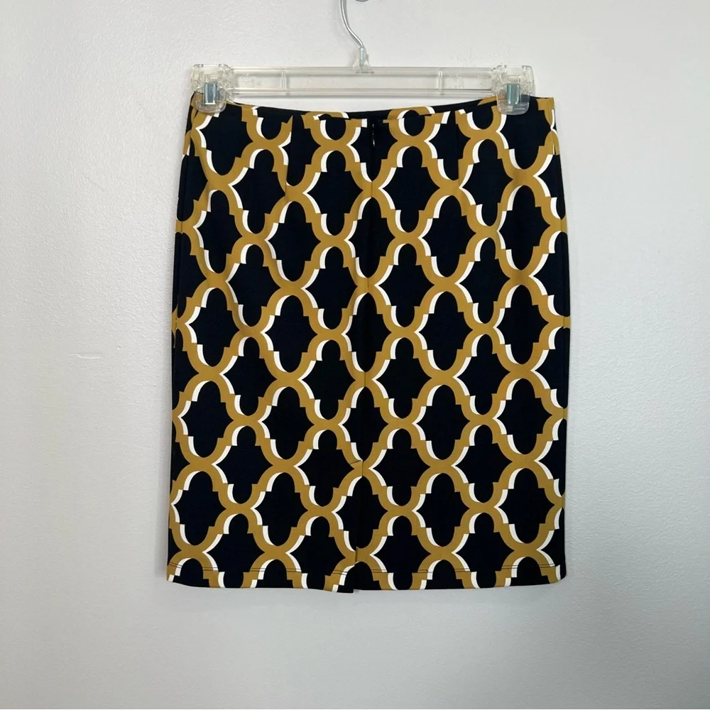 J. McLaughlin Office Workwear Pencil Skirt In black and golden yellow size 2